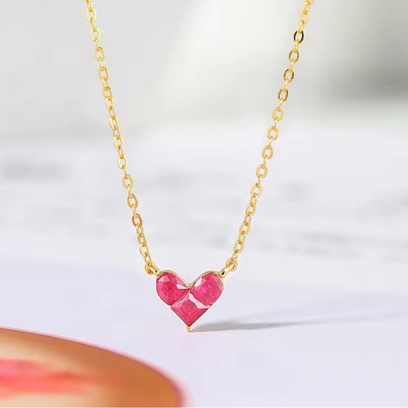 925 Silver Necklace Cute Sweety Heart - Picture 1 of 3